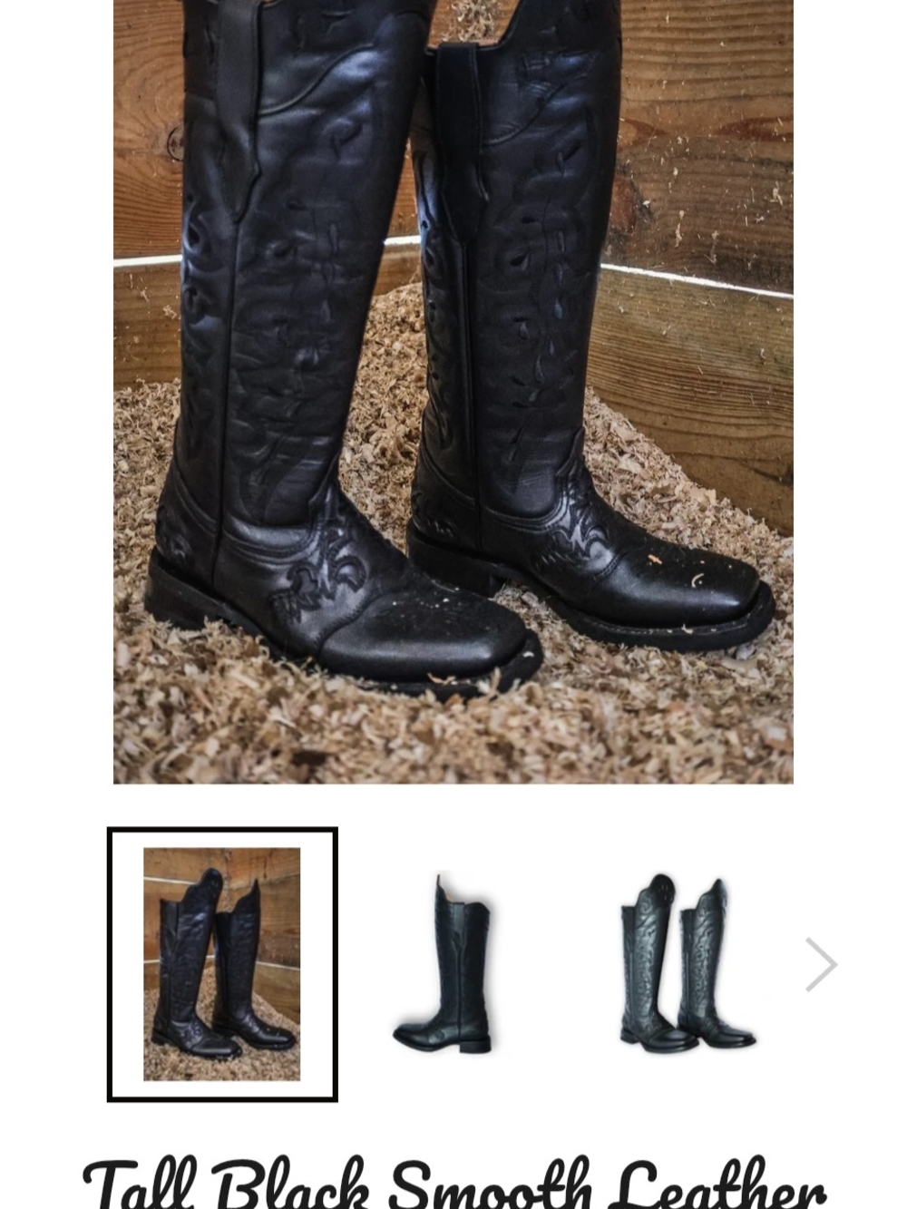 Tall Black Smooth Leather Women’s Riding Boots